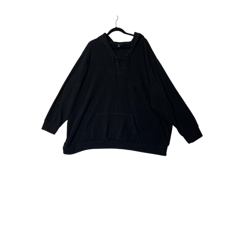 Torrid size 5 hoodie, black lace up long sleeve kangaroo pocket casual lounge